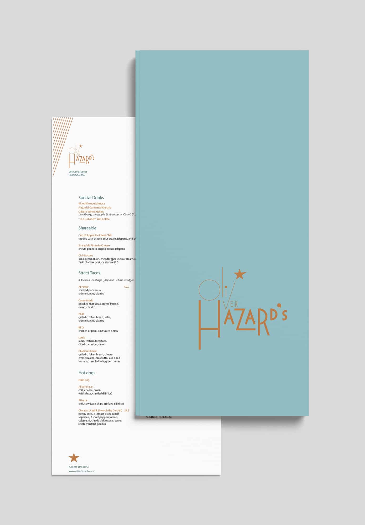 Oliver Hazard's Menu Mock