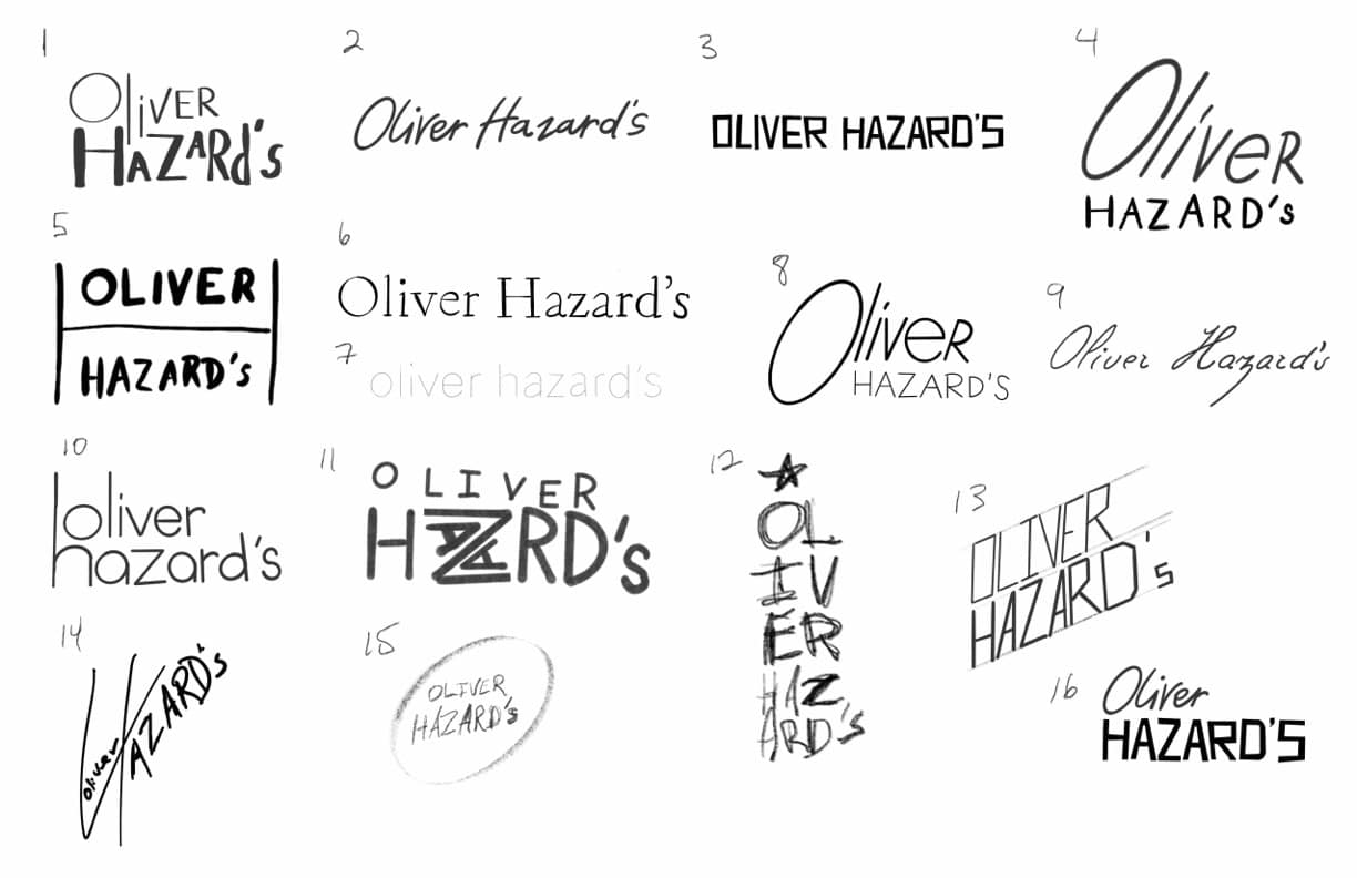 Oliver Hazard's Logo Sketches